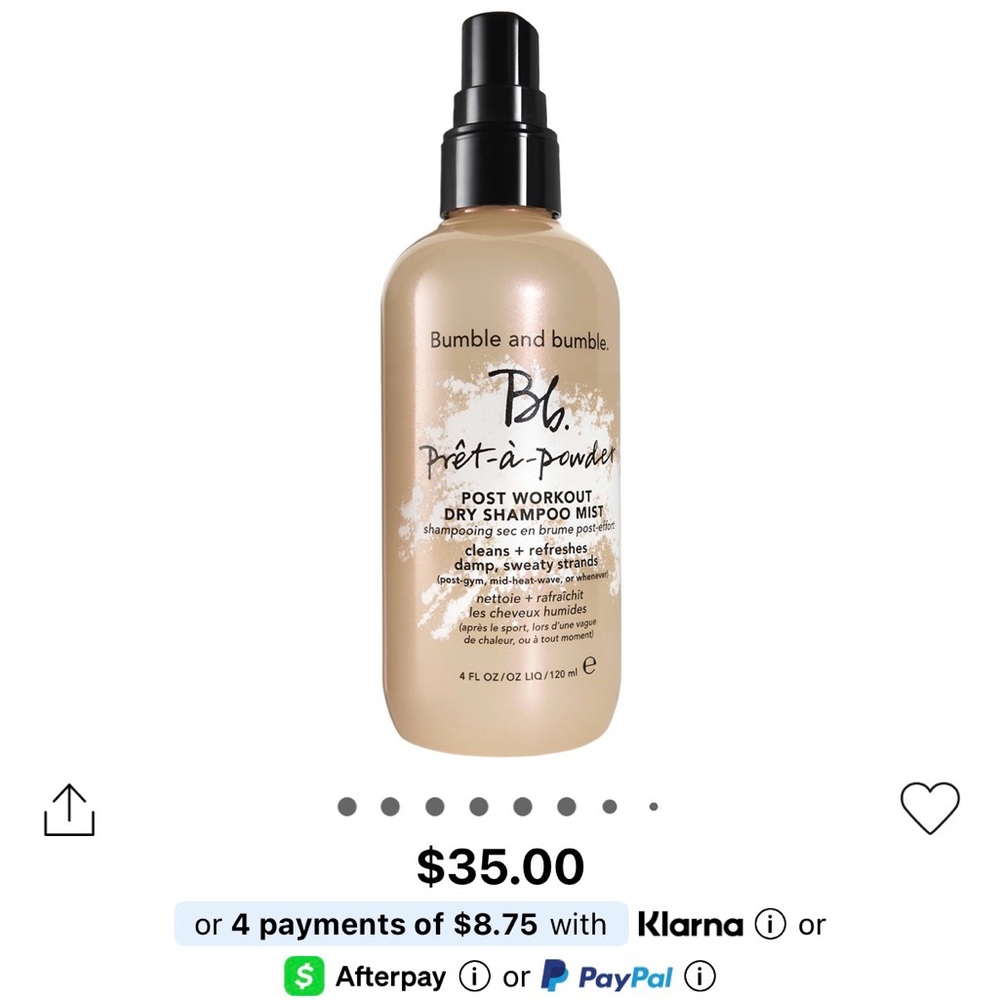 Bumble and Bumble Prêt-à-powder Post Workout Non-Aerosol Dry Shampoo Mist